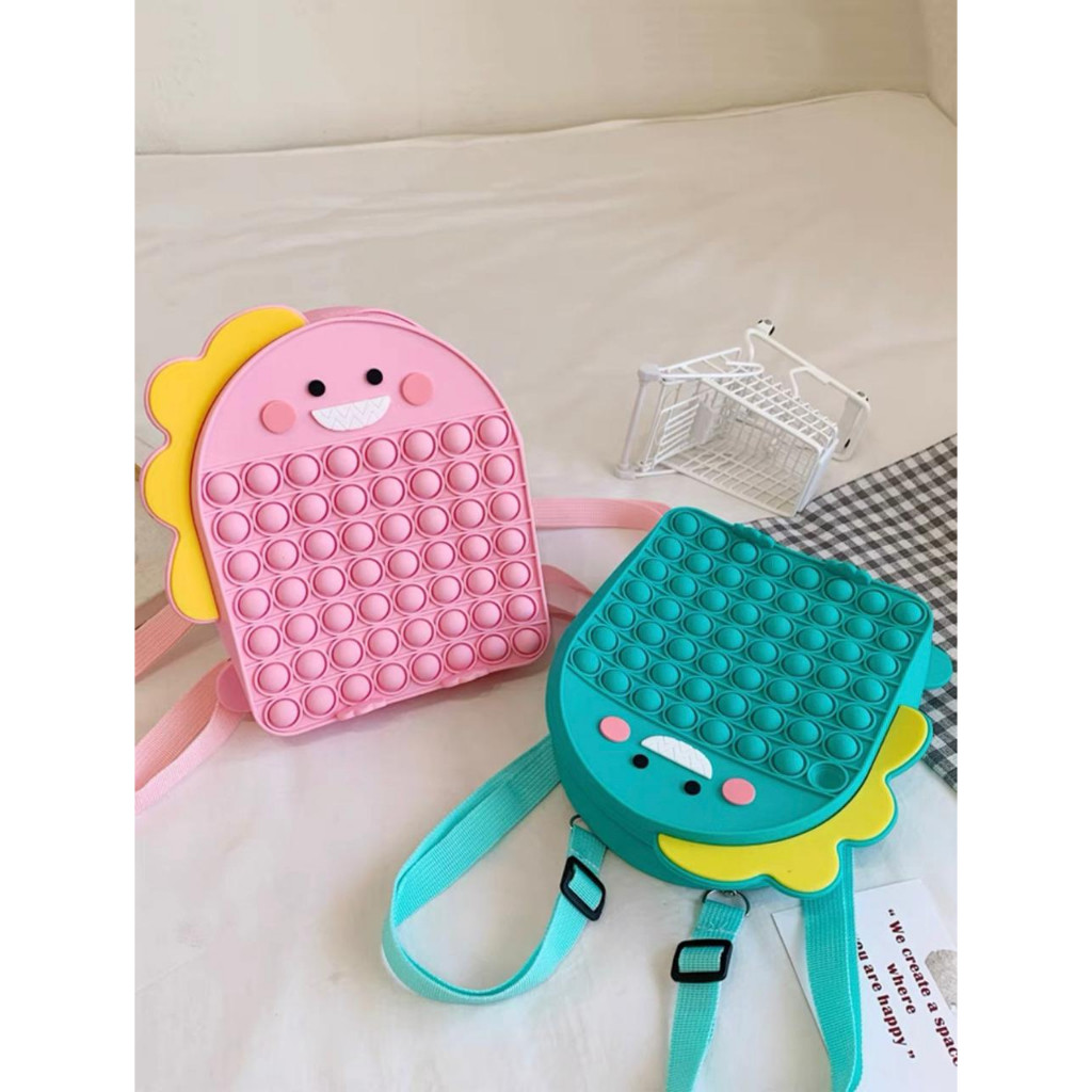 Mochila Infantil Popit  Dinossauro fofa presente