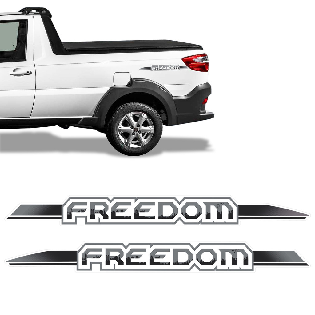 Par Adesivos Freedom Fiat Strada 2019/2020 Emblema Lateral em Oferta na Shopee