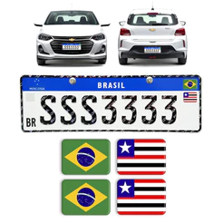Adesivos Bandeiras Brasil/Maranhão Placa Nova Carro Resinado