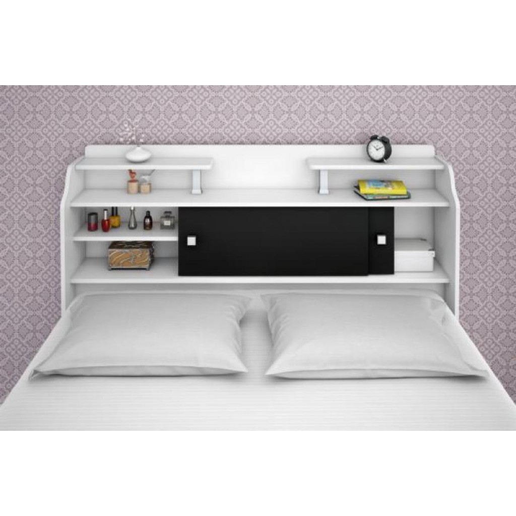 Cabeceira Box Casal Queen Elisa Branco ou Branco/Preto em Oferta na Shopee