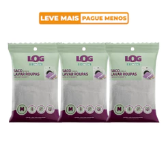 Kit Saco para Lavar Roupa Médio 3 Unidades Log Ordene