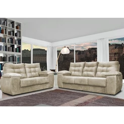 Conjunto Sofá Luxemburgo 3 E 2 Lugares 1,52m e 2,02m Suede Bege
