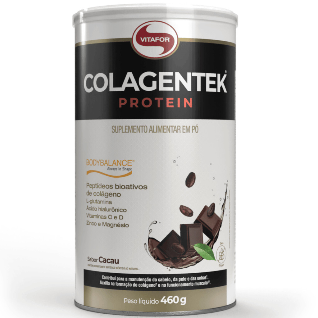 Colágeno Colagentek Protein Bodybalance Pote 460g Vitafor Cacau em Oferta na Shopee