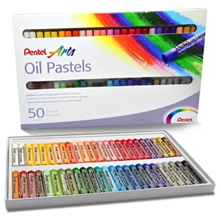 Giz de Cera a Óleo Pentel PHN-50 50 Cores Profissional Macio e Intenso para Arte Escolar e Desenhos em Oferta na Shopee