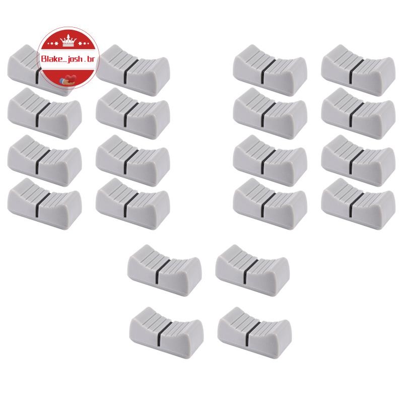 20 Peças 24mm X 11mm X 10mm Console Misturador Slider Fader Botões Substituição Para Potenciômetro Botão Cinza Marca Pre