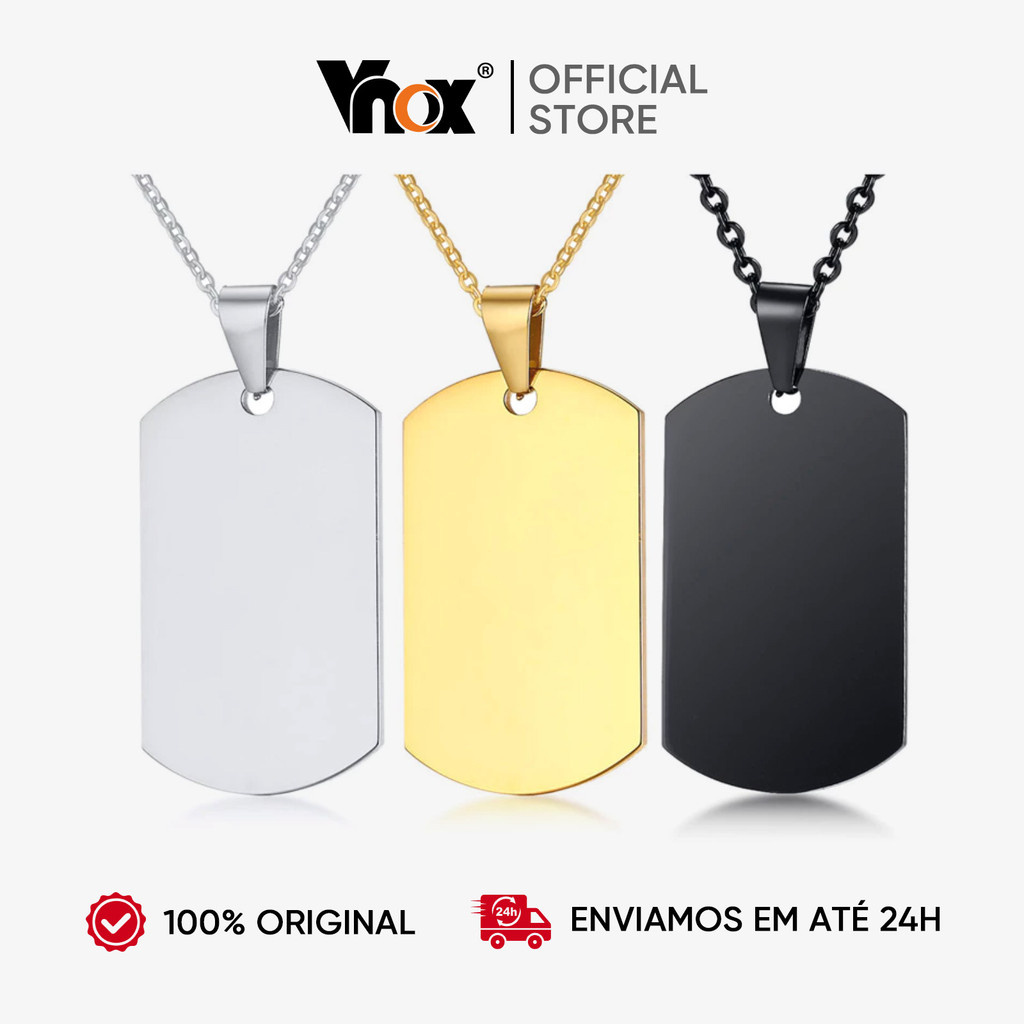 Vnox Personalizado 316l Pingentes Em Aço Inoxidável Nunca Desa Pare Cer Homens Colares em Oferta na Shopee
