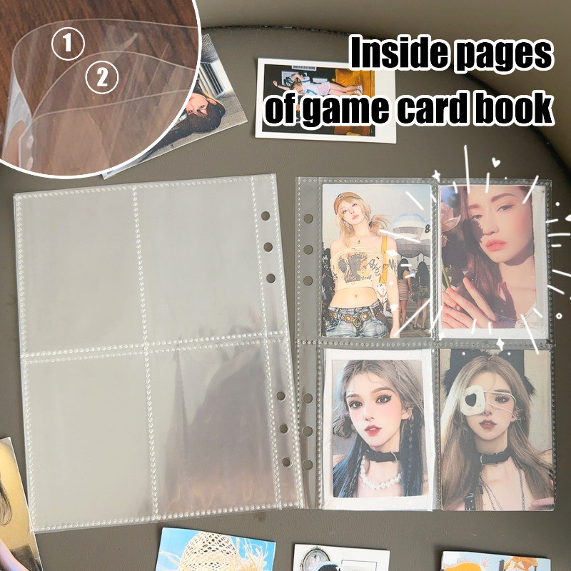 5-15 Unidades A5 4 Grid Trading Gaming Card Sleeves-Páginas De Capa De Cartão Comercial Dupla Face-Para De Jogo Idol Pho