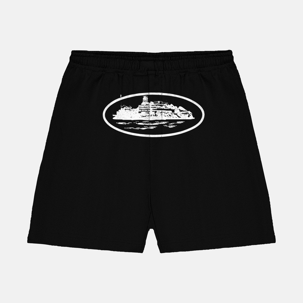Bermuda Moletom Streetwear Alcatraz Personalizada Cordão Ponteira de Ferro Short Moletom Envio Imediato Lançamento