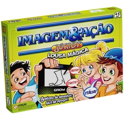 JOGO IMAGEM E AÇÃO JÚNIOR LOUSA MÁGICA GROW BRINQUEDO MESA DESENHO TABULEIRO PALAVRA PERGUNTA CARTA