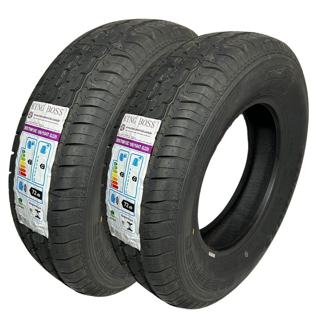 KIT 02 PNEUS 205/70R15C 106/104T G326 KINGBOSS CARGA 8 LONAS NOVO HR DUCATO MASTER em Oferta na Shopee