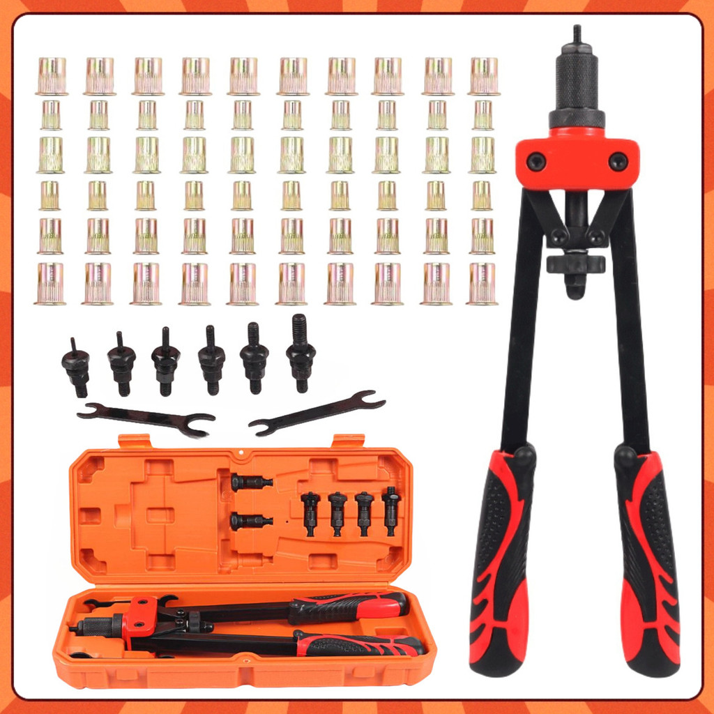 Rebitador Manual De Rosca Com Alavanca Até M3- M10 Com 60 porcas acessórias