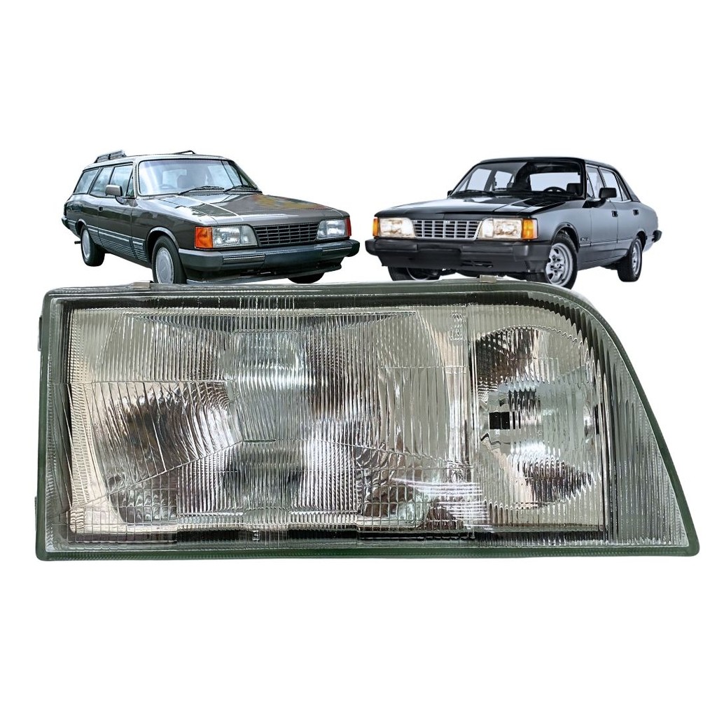 Farol Dianteiro Principal Com Farol Auxiliar Para Gm Opala Caravan 1988 a 1992 Lado Direito F-336