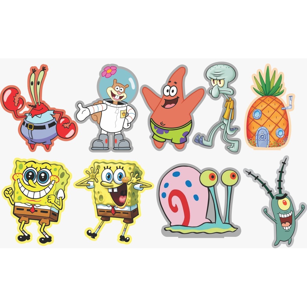 Kit Display de Mesa 9 Pç Festa Bob Esponja Completo MDF