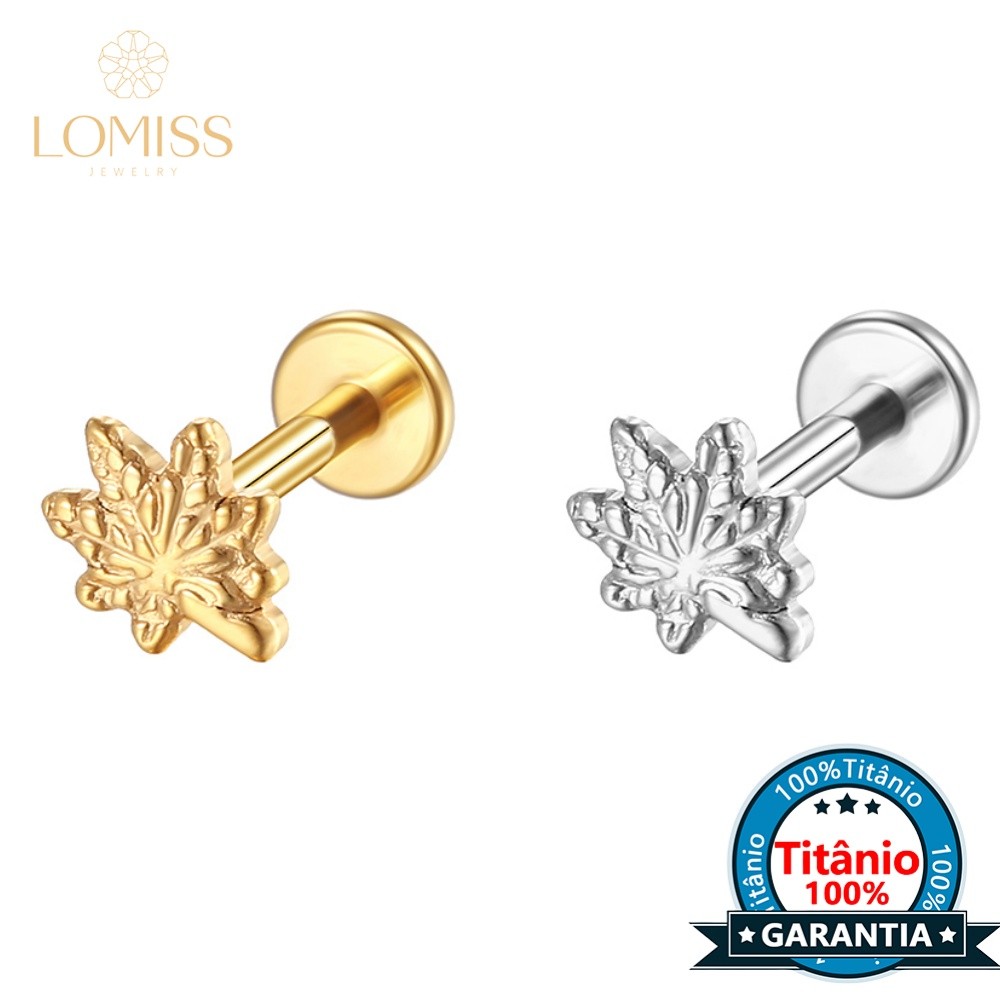 Lomiss Piercing Helix Tragus Conch Labret Titânio Folha em Oferta na Shopee