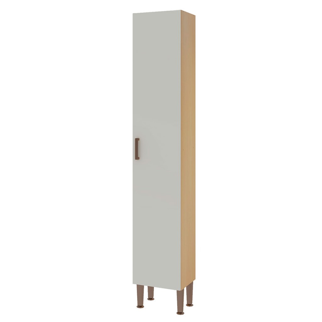 Paneleiro 1 Porta 3 Prateleiras Freijo/White Laca Brilho - Genialflex - Home & Living
