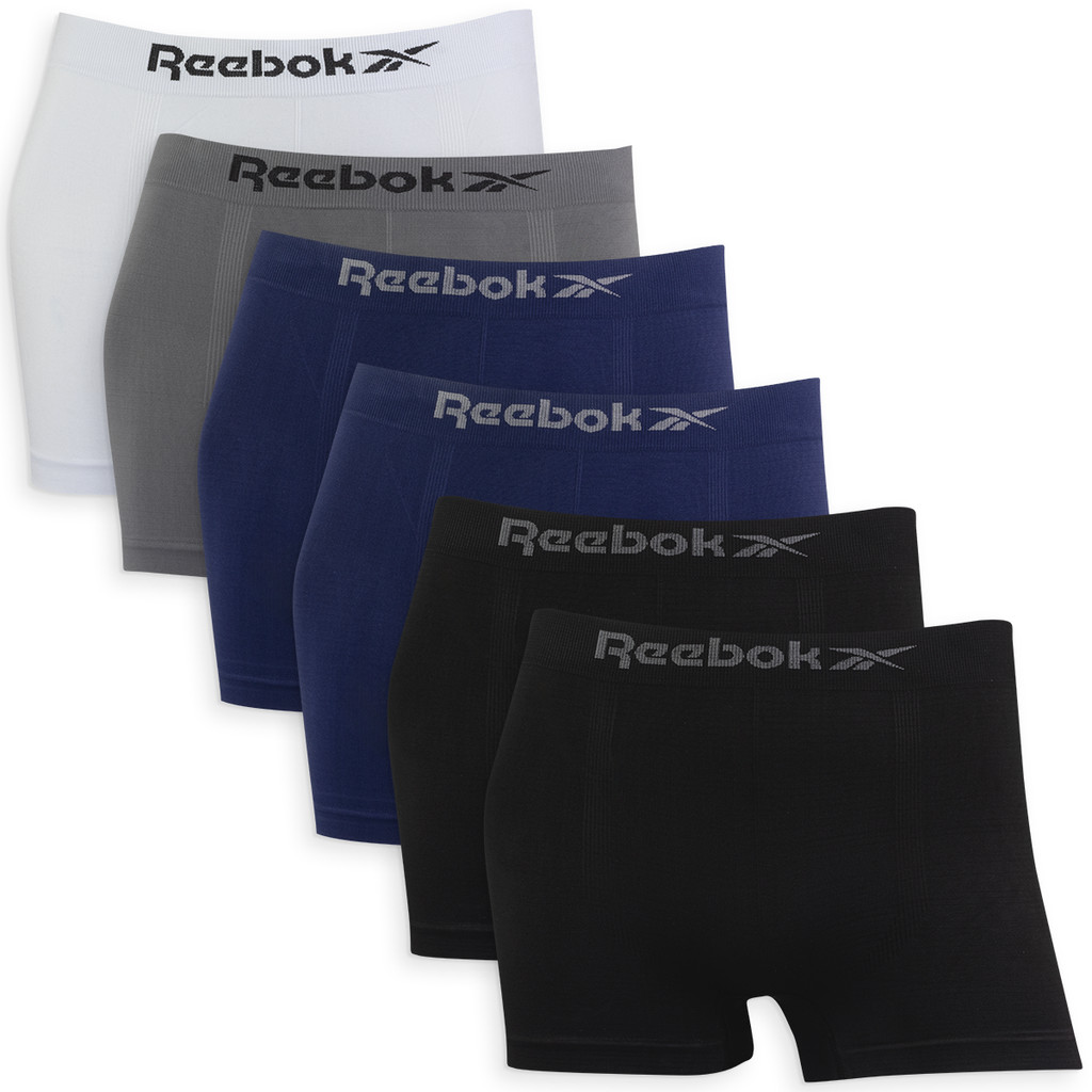 Kit com 6 Cuecas Reebok Adulto Masculina Boxer Microfibra Sem Costura Confortável Original Reebok - Men Clothes