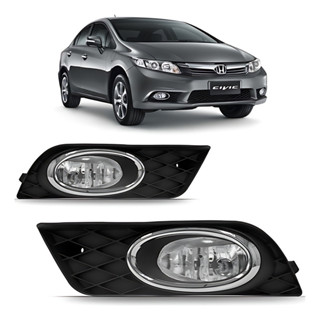 Farol Milha Neblina Auxiliar Civic 2012 A 2014 Com Moldura em Oferta na Shopee