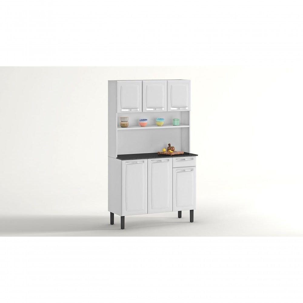Armário De Cozinha 6 Portas 1 Gaveta Rose - Itatiaia Branco - Home & Living