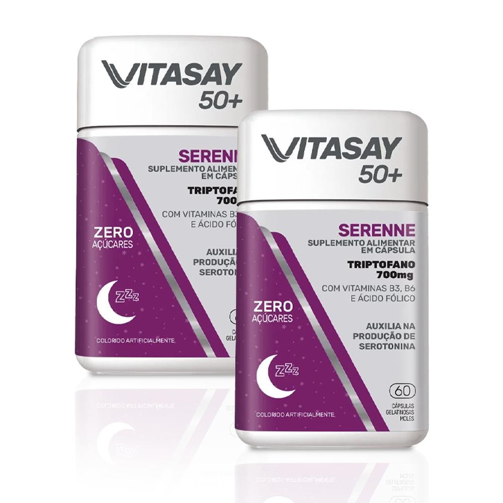 Kit c/ 02 Sumplemento Aimentar Vitasay 50+ Serenne 60 Compr. em Oferta na Shopee