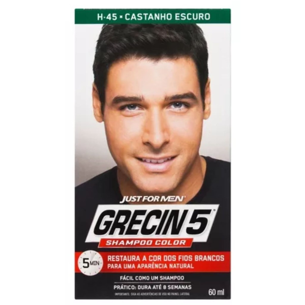 Tintura Shampoo Color Just For Men Grecin 5