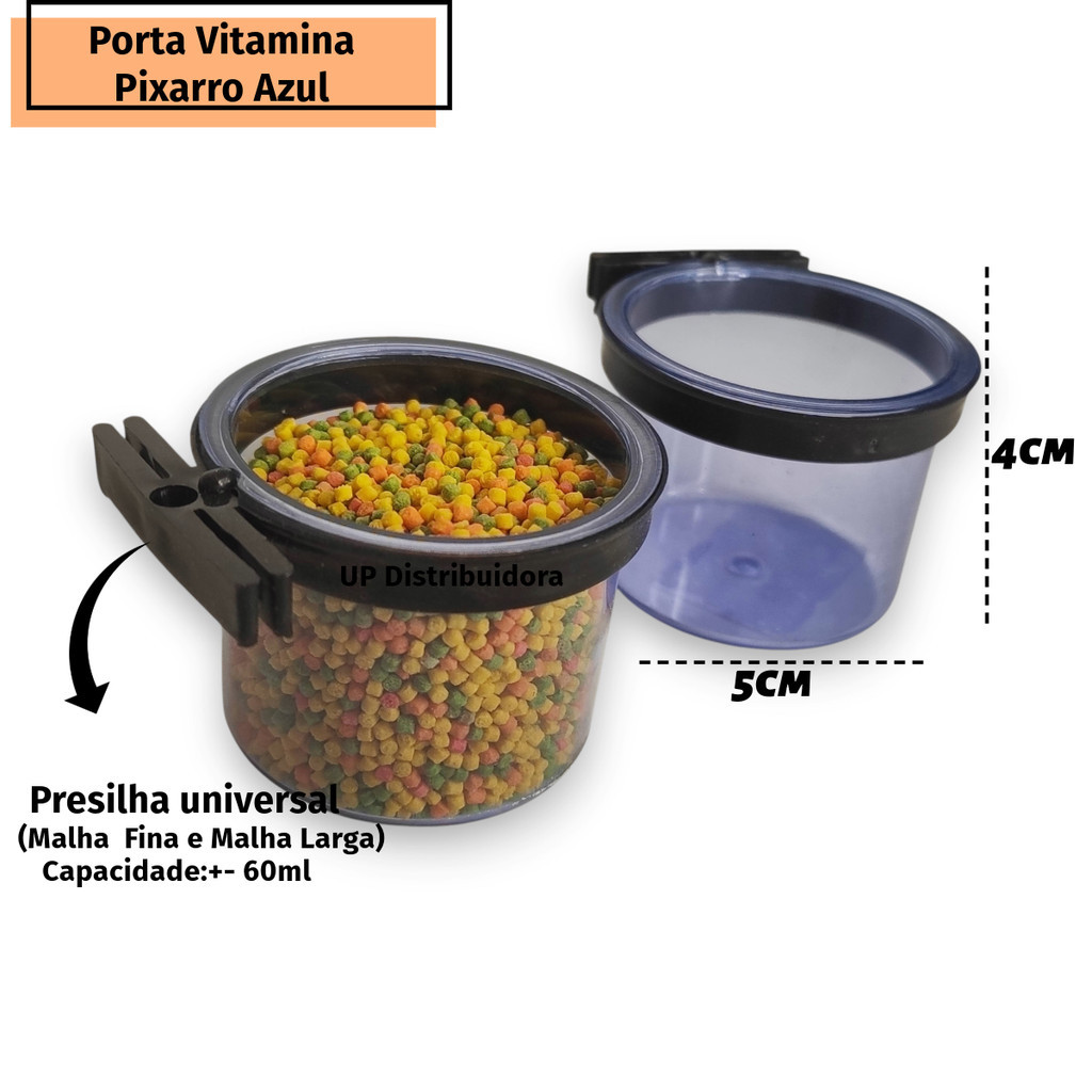Kit 6 Porta Vitamina Comedouro Pixarro Calopsita YTrinca Ferro Trava Especial Birds em Oferta na Shopee