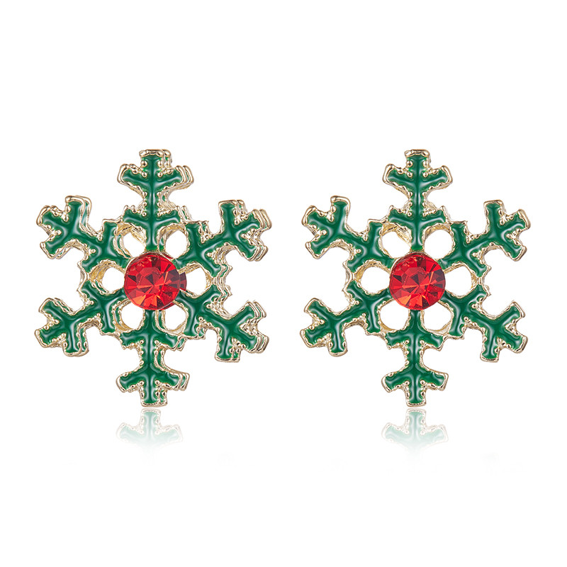Brincos Bamoer Natal Verde Flocos De Neve Design Joias Presentes Para Mulheres em Oferta na Shopee