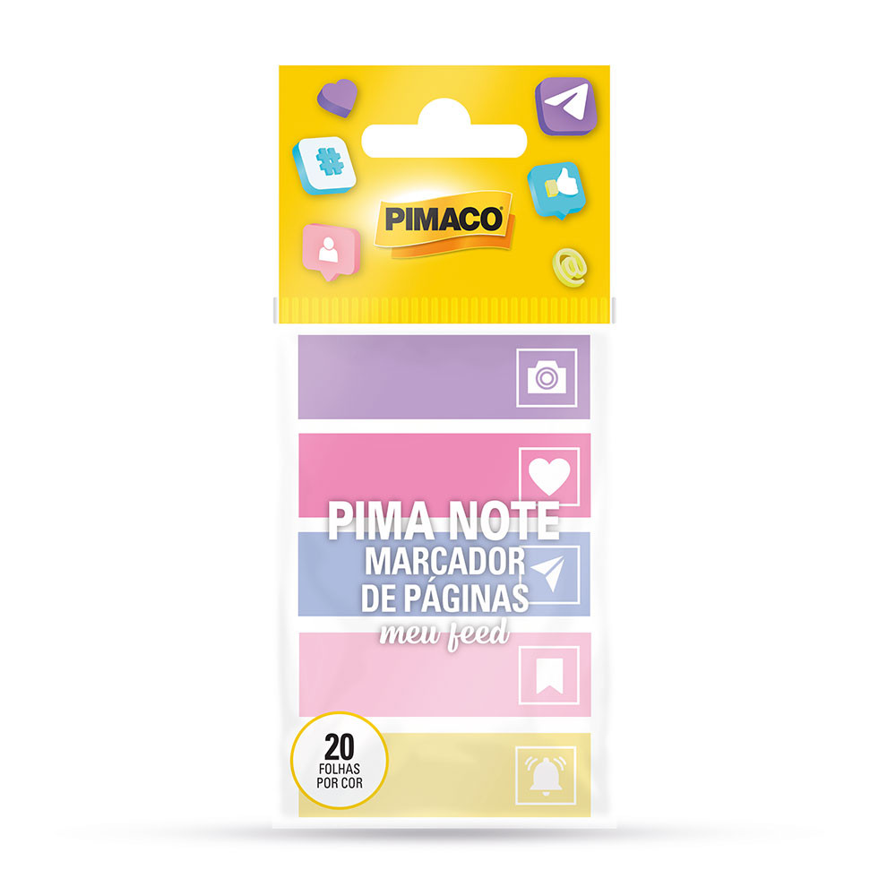 Marcador de páginas abas Meu Feed com 100 unidades Pimaco - Stationery