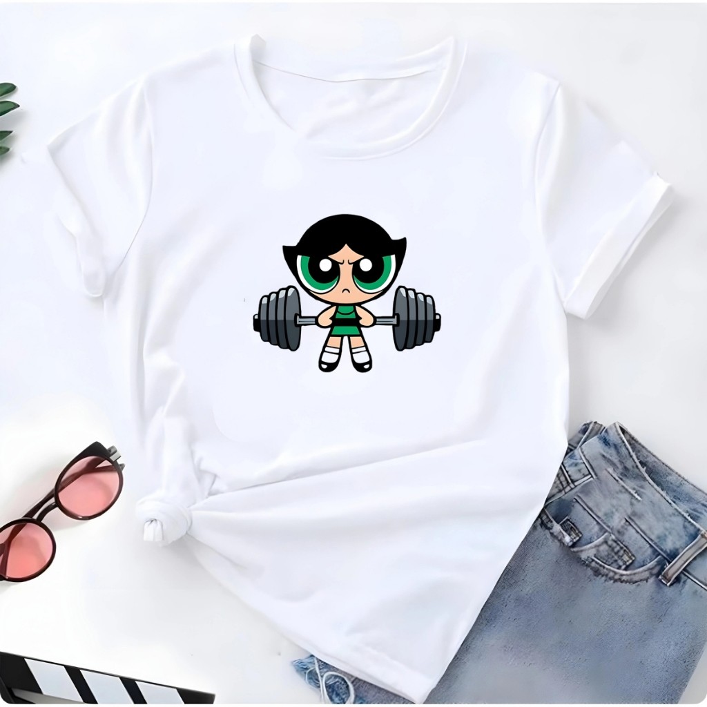 Blusa T-shirt Linda Camiseta Feminina Docinho Meninas Super Poderosas Academia Gym Camisa