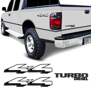 Kit Adesivo Compativel Ranger 4x4 Turbo Diesel Emblema Preto em Oferta na Shopee