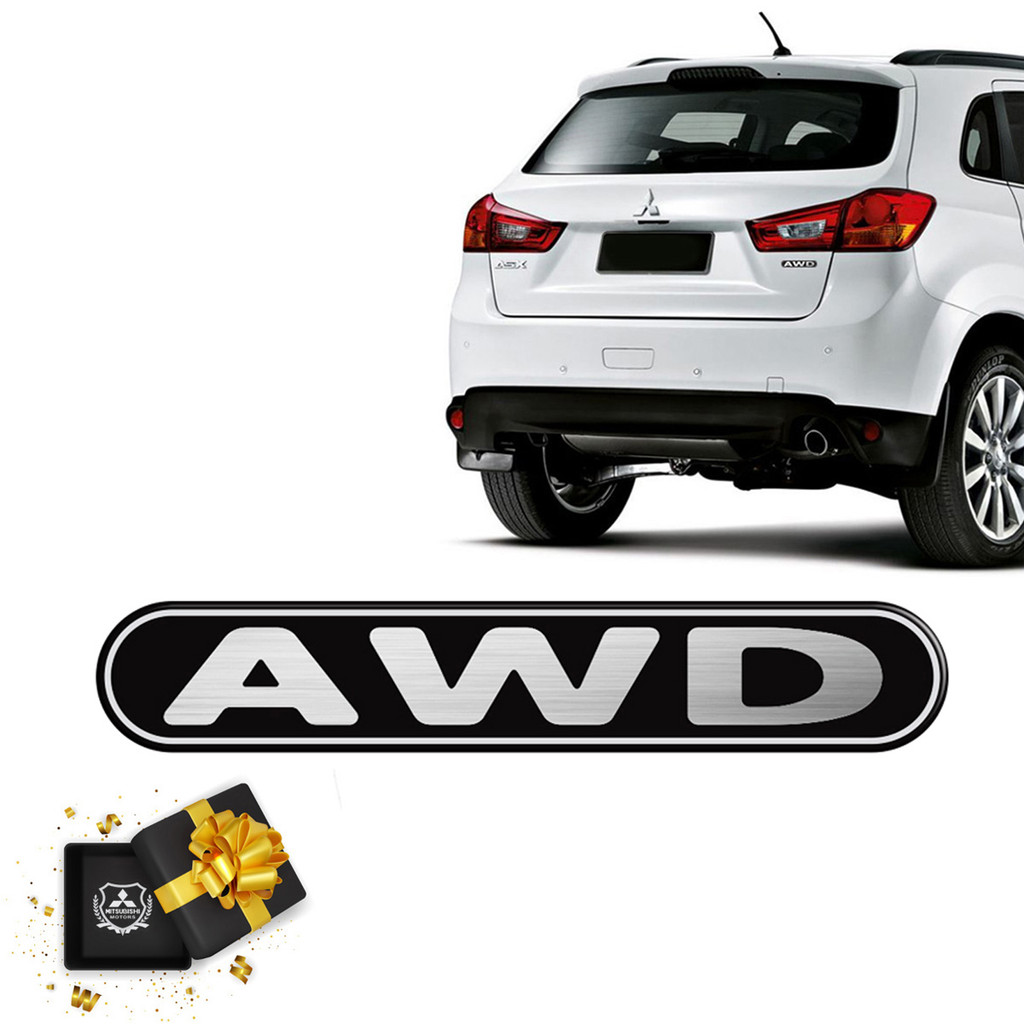 Emblema Logo Awd Asx Outlander Tampa Traseira Mitsubishi