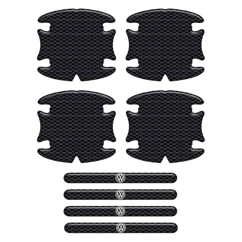 Adesivos Protetor Maçaneta Volkswagen Carbono Preto Resinado