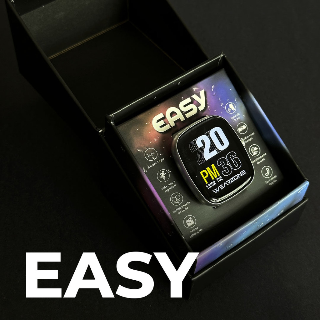 RELÓGIO SMARTWATCH EASY APROVA DAGUA BATERIA ATE 7 DIAS ORIGINAL WEARZONE - LANÇAMENTO 2025