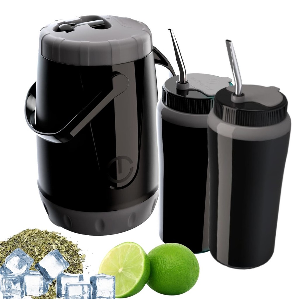 Kit Tereré Térmica 2,5l Com 2 Cuia E Bomba Inox 650ml — imagem 2 de 2