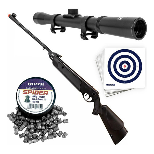 Carabina Gas Ram Dione Sport 5,5mm - Combo Completo Rossi em Oferta na Shopee