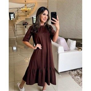 Vestido Midi Feminino Savana em Oferta na Shopee