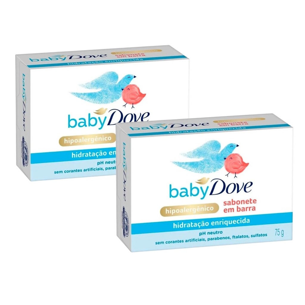 Dove Baby Kit 2un Sabonete em Barra Hidratação Enriquecida - 75g em Oferta na Shopee