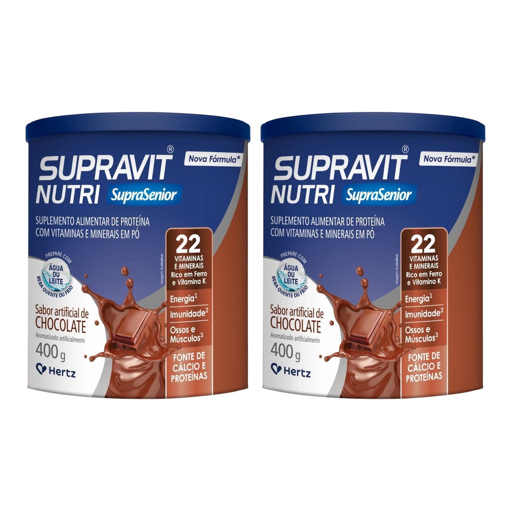 Kit Supravit Nutri Sabor Chocolate 2 Unidades De 400g Cada