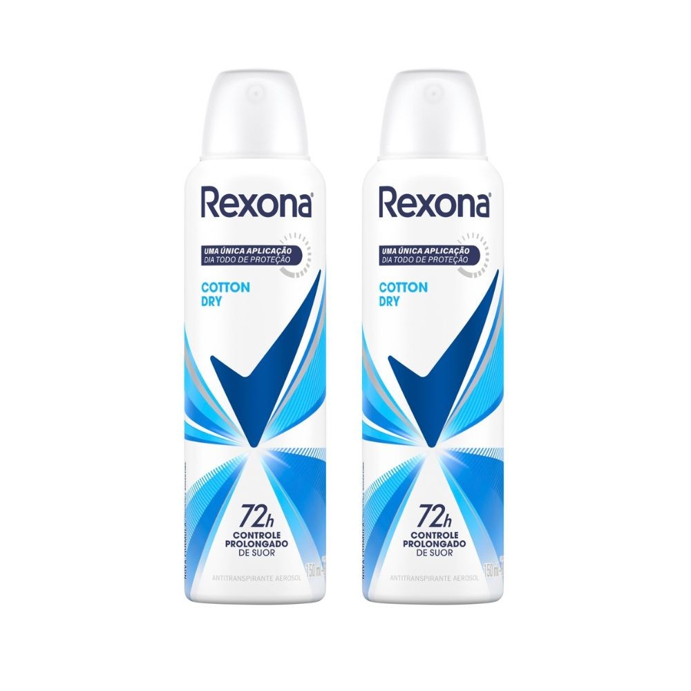 Kit 2 Desodorante Rexona Cotton Dry Aerosol Antitranspirante 48h 150ml - Beauty