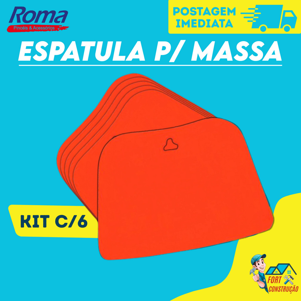 Aplicador plástico de massa 07x09cm - ROMA em Oferta na Shopee
