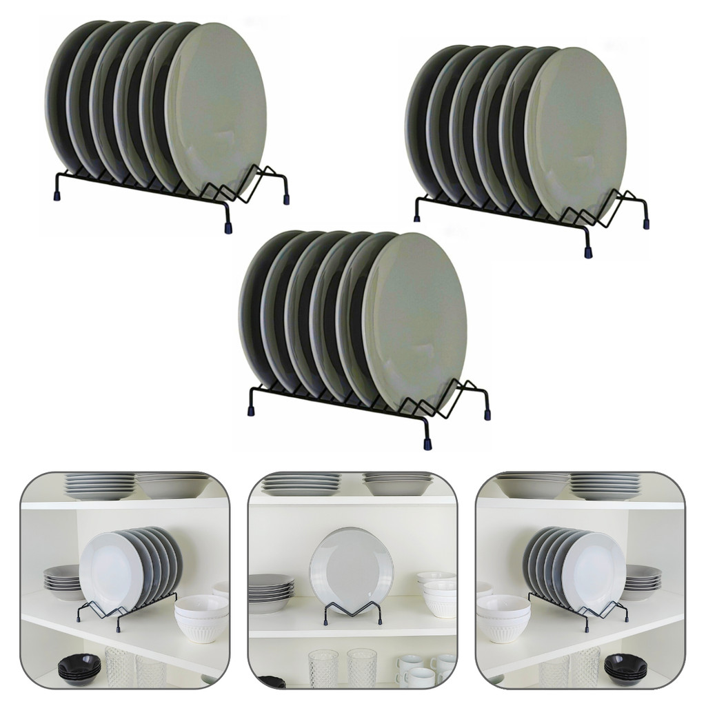 Kit 3 Organizador Vertical Armario Cozinha Suporte Pratos