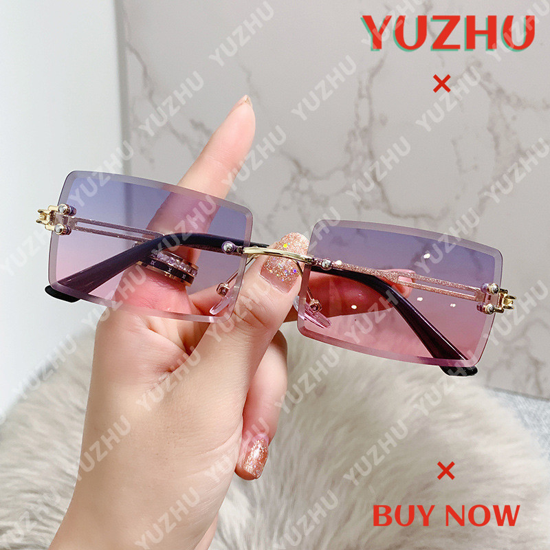 (YUZHU) Óculos De Sol Sem Aro American and European Popular Fashion Retro Personality Avant Garde em Oferta na Shopee