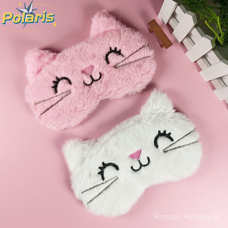 Máscara para os Olhos de Pelúcia Fofa de Sono Feminina 3D e Viagem