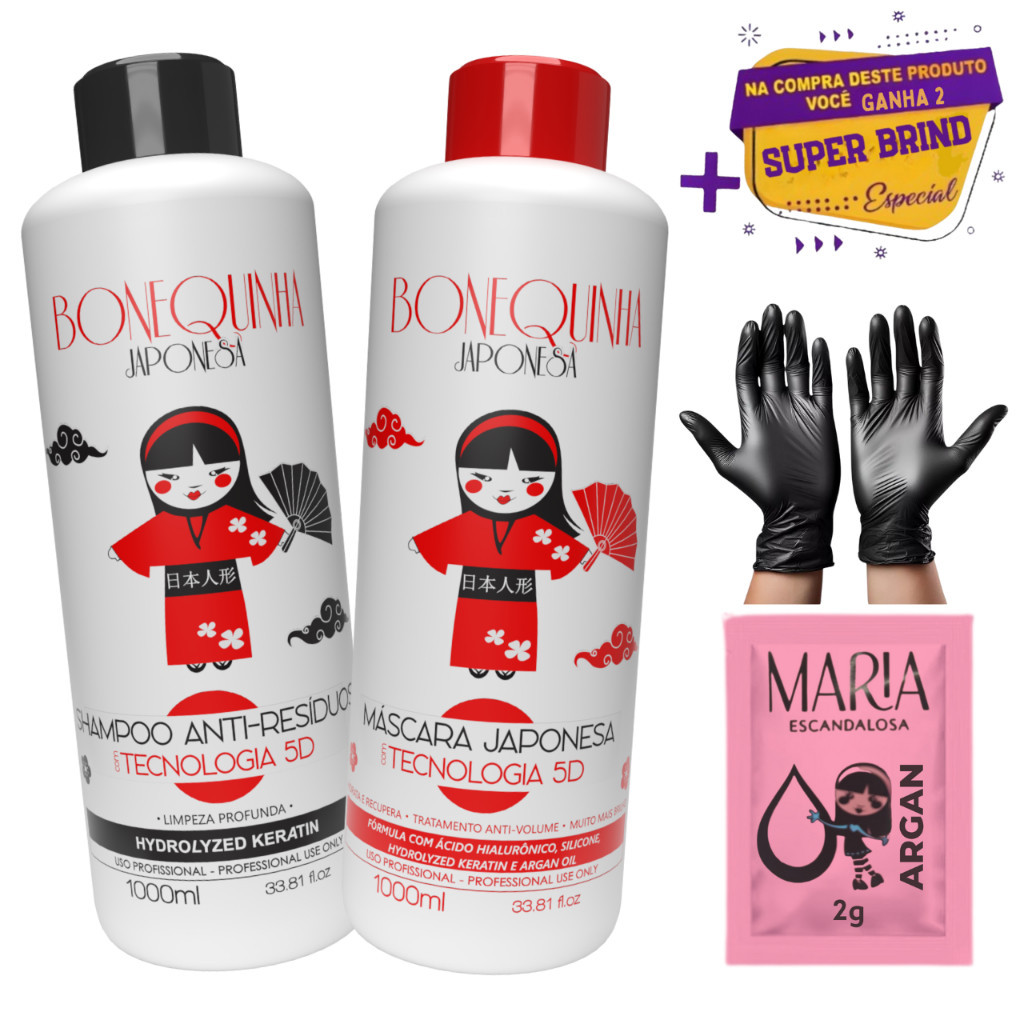 Bonequinha Japonesa Kit Progressiva 5d 2x1Litro em Oferta na Shopee