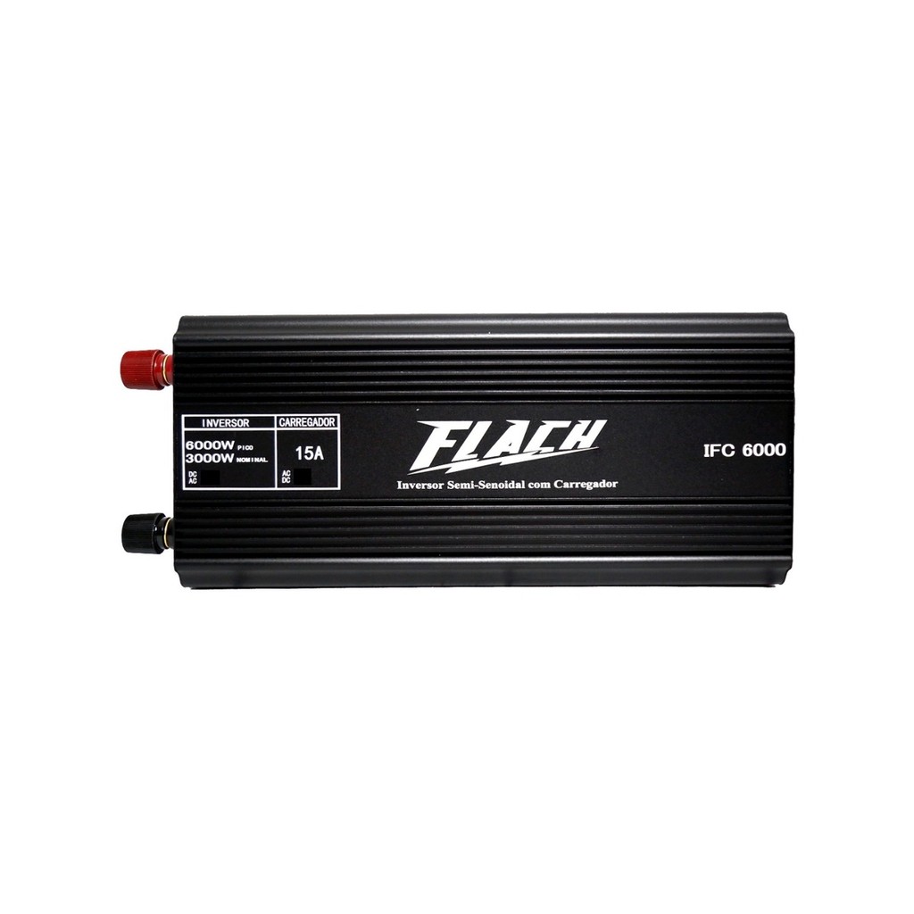 Inversor de Tensão 12v/220v + Carregador Bateria Flach 6000w de Pico IFC6000-1