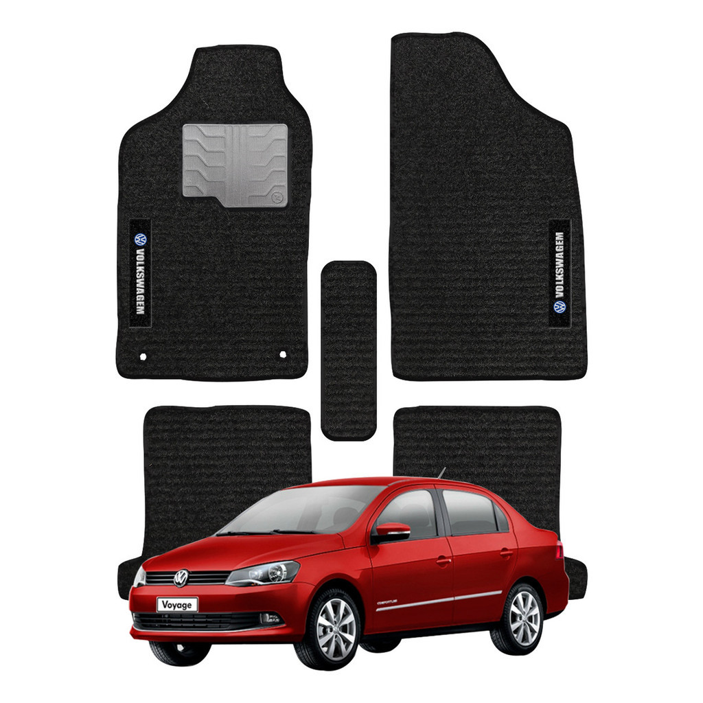 Kit de tapetes 5 peças específico Voyage 2015 16 17 ... 21 22 2023 Carpete Preto