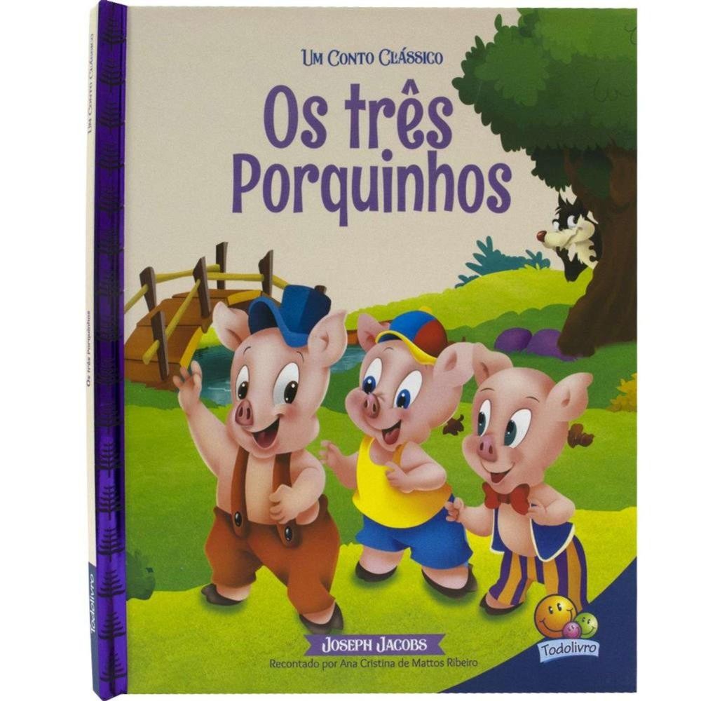 Livro Capa Dura Os Três Porquinhos Conto Clássico em Oferta na Shopee