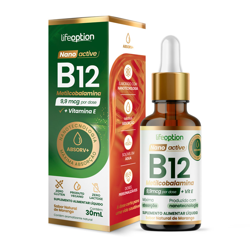 Nano Active B12 | Suplemento Líquido com Metilcobalamina e Vitamina E | Absorção 10x mais eficiente em Oferta na Shopee