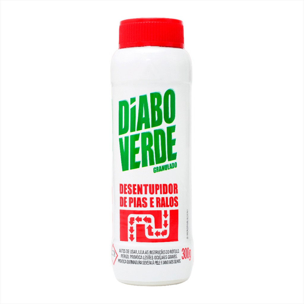 Diabo Verde Desentupidor Granulado 300g Pias Ralos Privadas em Oferta na Shopee