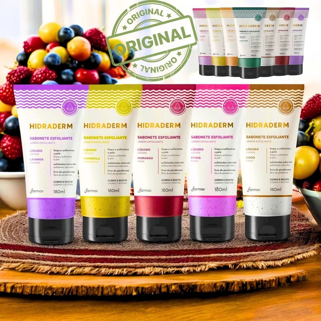 Sabonete Esfoliante Facial e Corporal Farmax Original 180ml - Pronta entrega