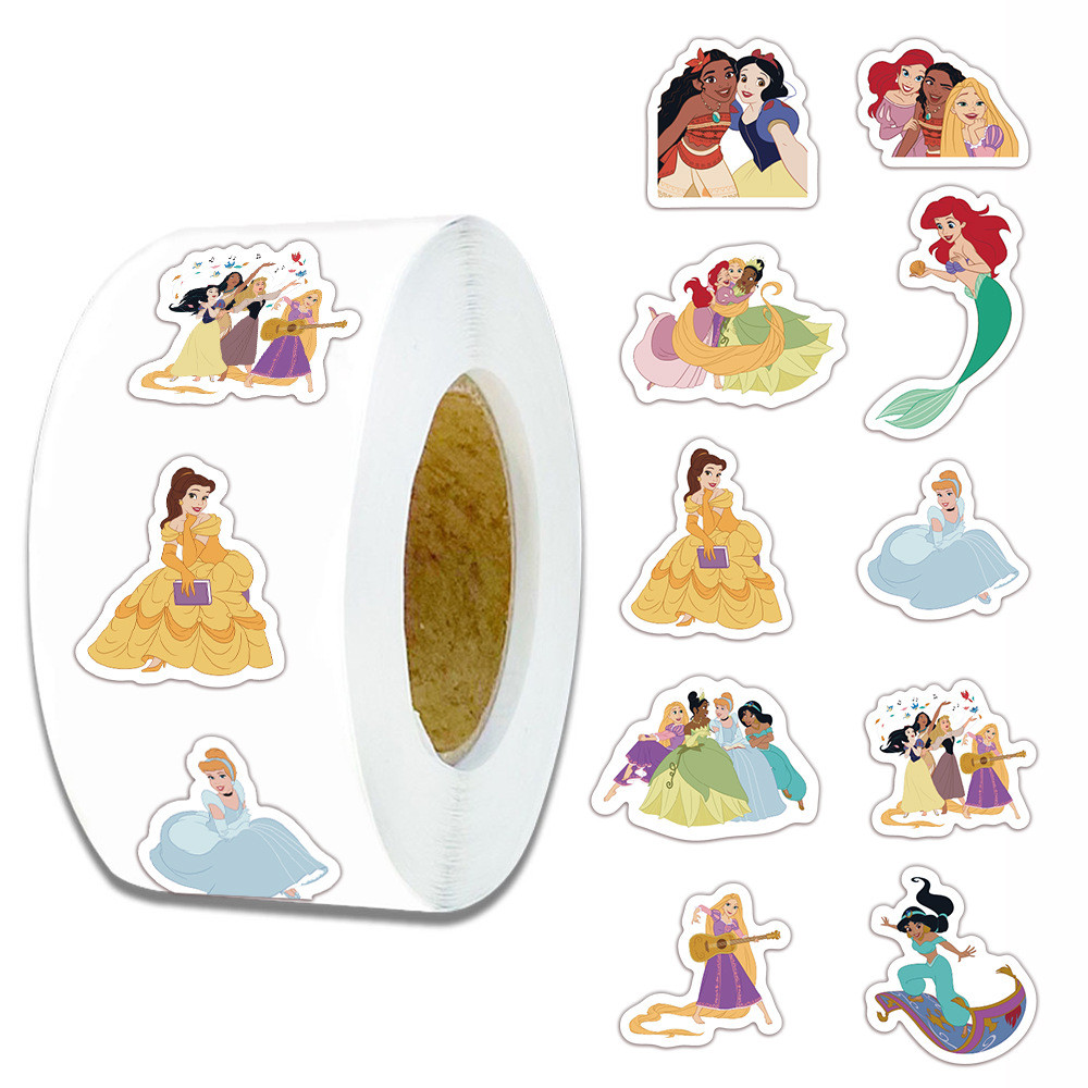 500 Peças 10 Imagens Disney Princesses Cartoon Adesivos Rolo/Fita Adesiva em Oferta na Shopee